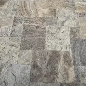 Frech pattern silver travertine
