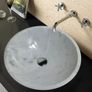 Bianco Carrara round basin