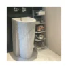 White Carrara groove art basin