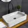 Bianco Carrara square basin
