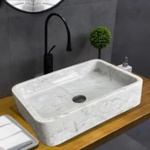 Bianco Carrara square basin