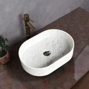 Bianco Carrara oval basin