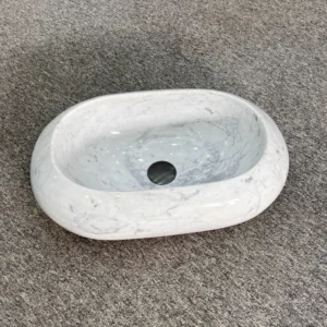 Bianco Carrara oval basin-4