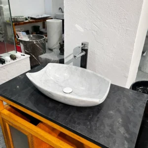 Bianco Carrara oval basin-2