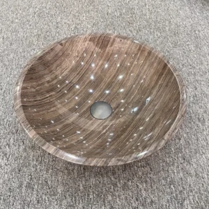 White Wood Grain round basin-1