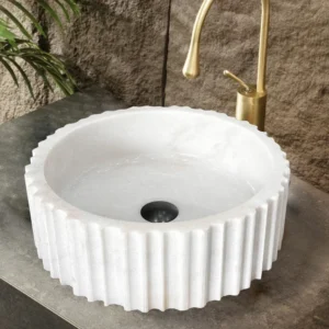 Guangxi white Grooved Flat Base Basin