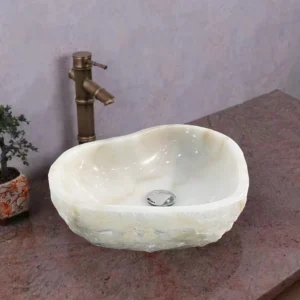 Guangxi White Natural surface heart-shaped basin
