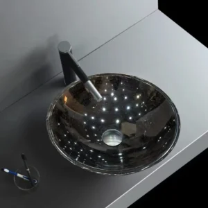 Nebula Black round basin