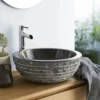 Nebula Black Natural surface round basin