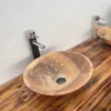 Orange jade round basin