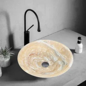 Orange jade round basin-1