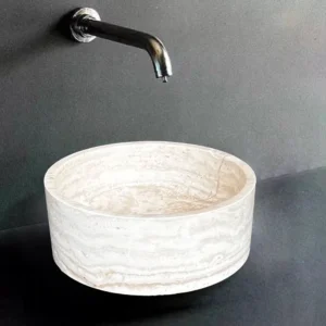 Travertine Flat Base Basin
