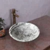 Spary White Granite round basin