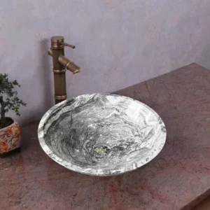 Spary White Granite round basin
