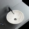 Grey Wood Grain round basin