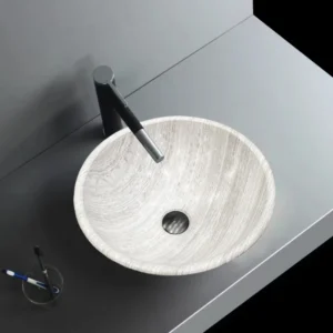 Grey Wood Grain round basin