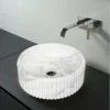 Volakas grooved flat base basin