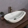 Straight grain white oval basin