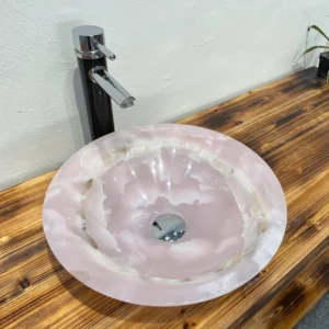 Pink Onyx round basin