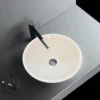 Cream Block round basin