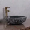 Sesame black Natural surface round basin