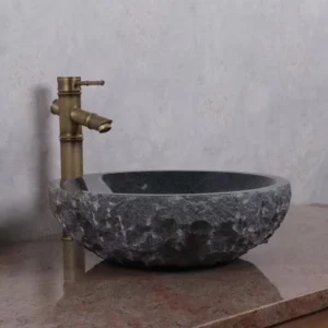 Sesame black Natural surface round basin