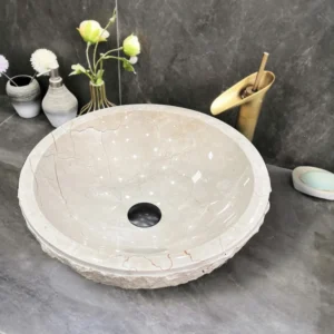 Crema Marfil Natural surface round basin