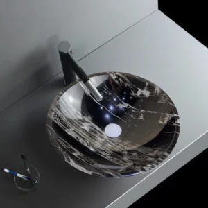 Silver White Dragon round basin