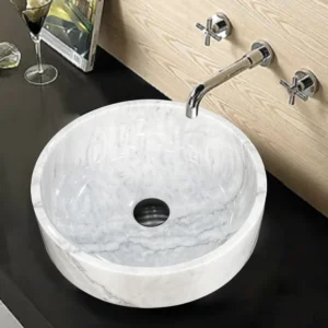 sesame black natural surface round basin #2