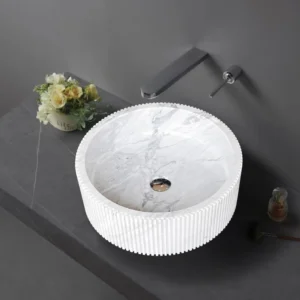 Snow White grooved flat base basin