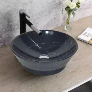 Black Marquina Flat Base Basin-1