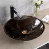 Black Marquina round basin-1