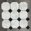 Blanco Carrara with black jade hexagon