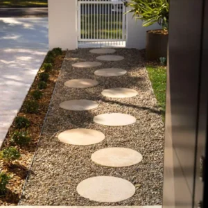 Siena limestone step stone 30mm （Round ） 400mm -1